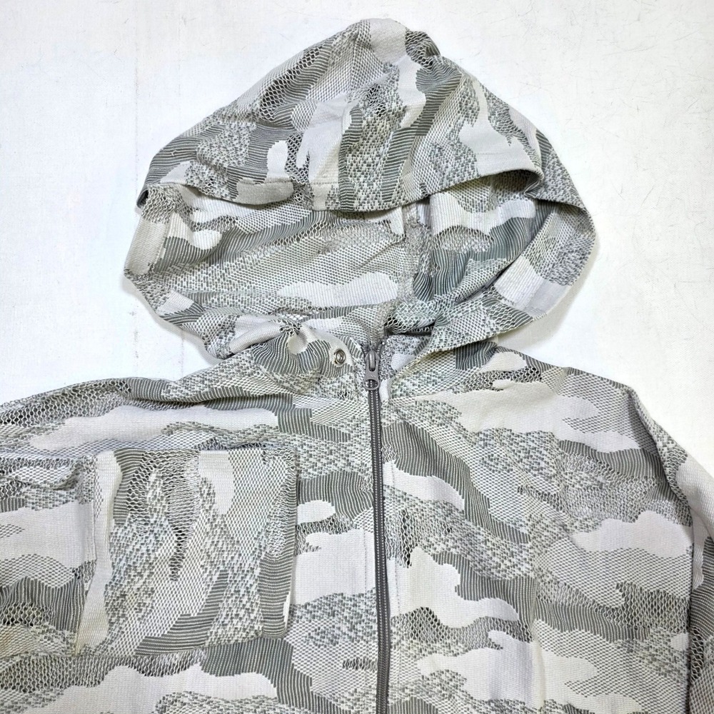 Koral Hoodie Womens XS Gray White Camo Mesh Full Zip Lightweight Activewear